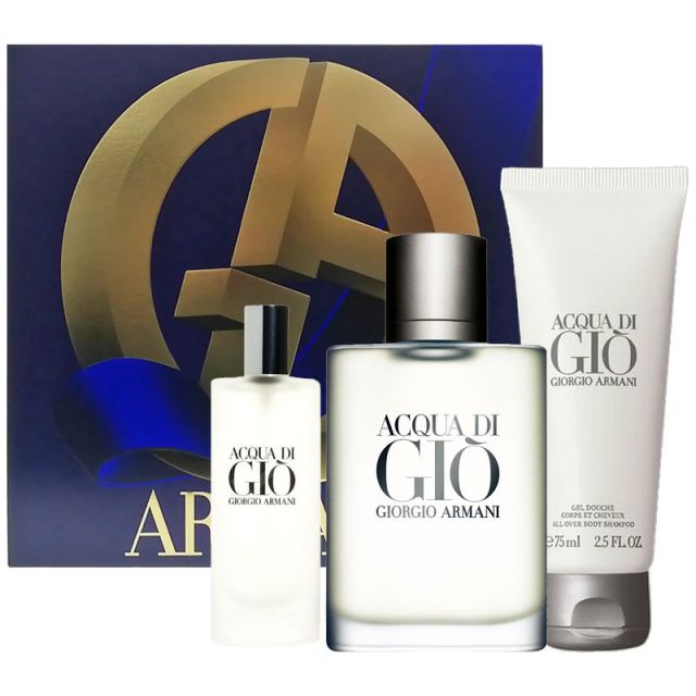 Giorgio Armani Acqua di Gio homme set 100ml edt spray + 15ml edt + 75ml Showergel