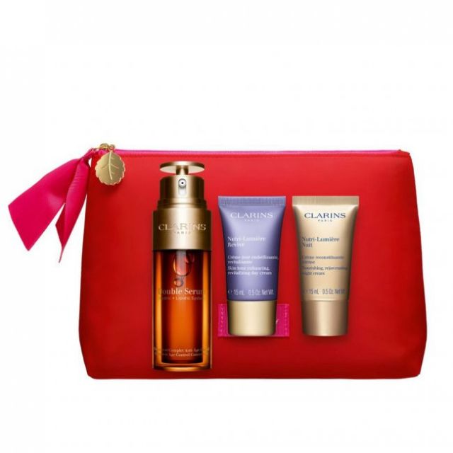 Clarins Double Serum 50ml Set + Nutri-Lumiere Revive Day 15ml +Nutri-Lumiere Night 15ml