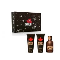 Dsquared² Wood pour Homme Set 100ml Eau de Toilette Spray + 100ml Showergel + 100ml Aftershave Balsem